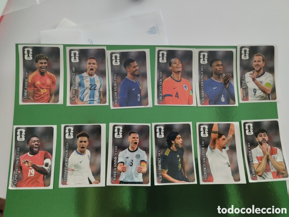 &Aacute;lbum de f&uacute;tbol completo: Coleccion completa de 12 cromos de Coca-Cola Mundial Panini originales de las etiquetas de Cocacola