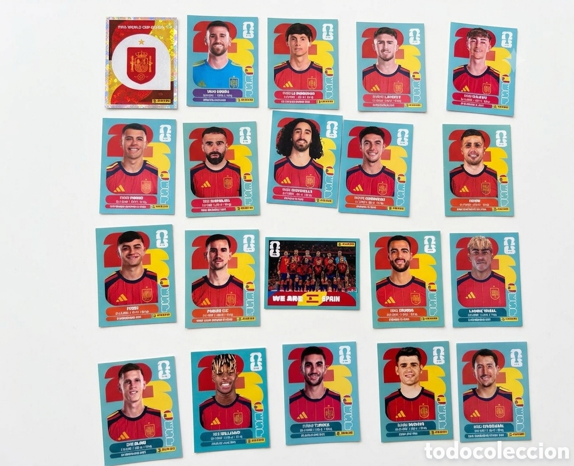 &Aacute;lbum de f&uacute;tbol completo: 20 CROMOS ESPA&Ntilde;A, EQUIPO COMPLETO MUNDIAL F&Uacute;TBOL 2026 FIFA WORLD CUP PANINI SIN PEGAR
