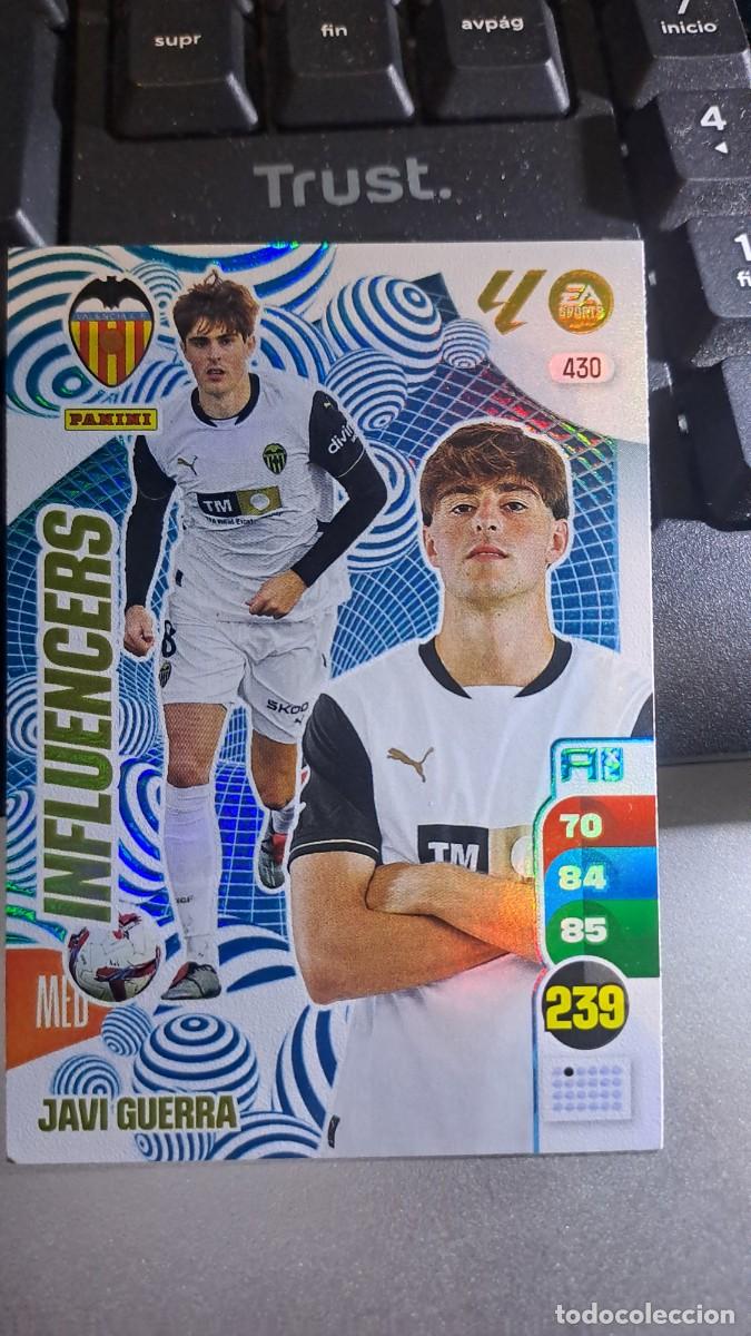 &Aacute;lbum de f&uacute;tbol completo: ADRENALYN XL JAVI GUERRA 430 INFLUENCERS 430 VALENCIA CROMO LIGA 24 25 2024 2025 PANINI
