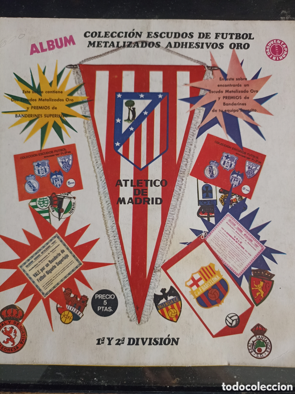 &Aacute;lbum de f&uacute;tbol completo: Album coleccion escudos de futbol metalizados adhesivos oro