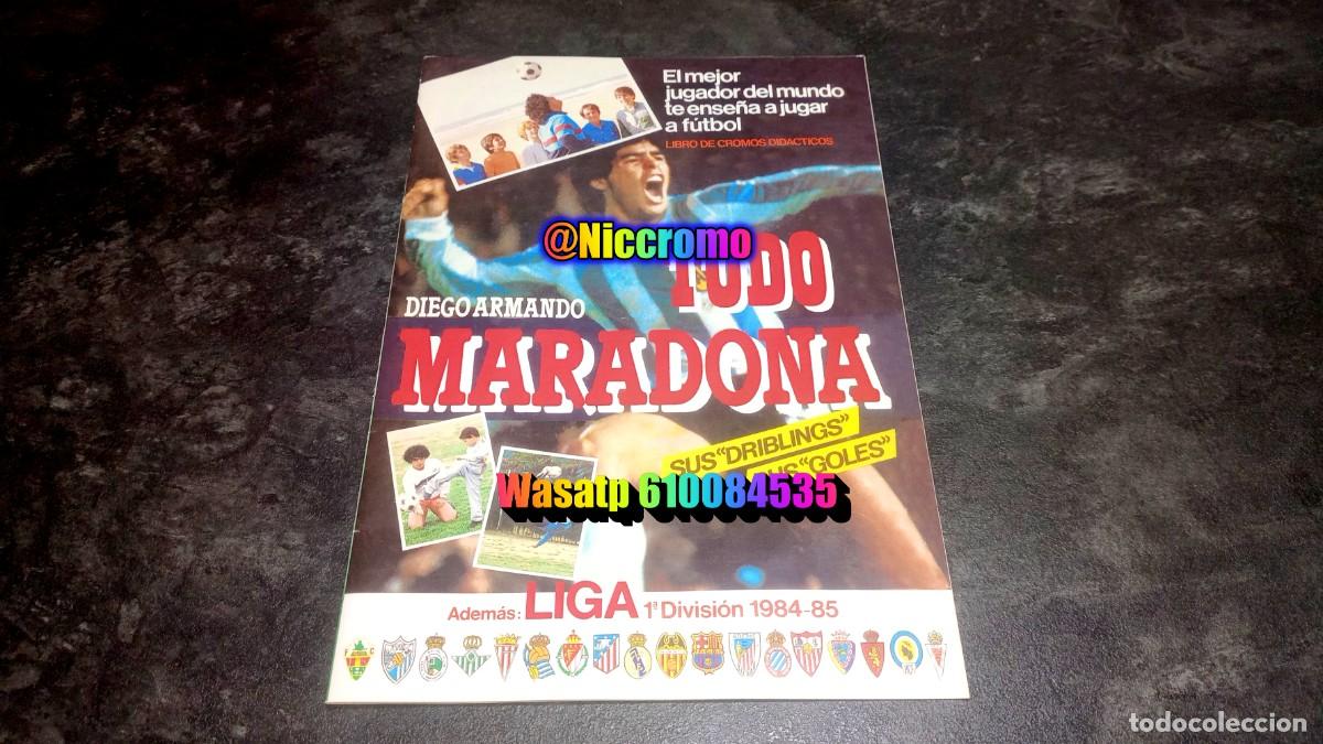 &Aacute;lbum de f&uacute;tbol completo: album tipo facs&iacute;mil cromo 1984 1985 solo maradona barcelona 84 85 liga futbol ver fotos niccromo