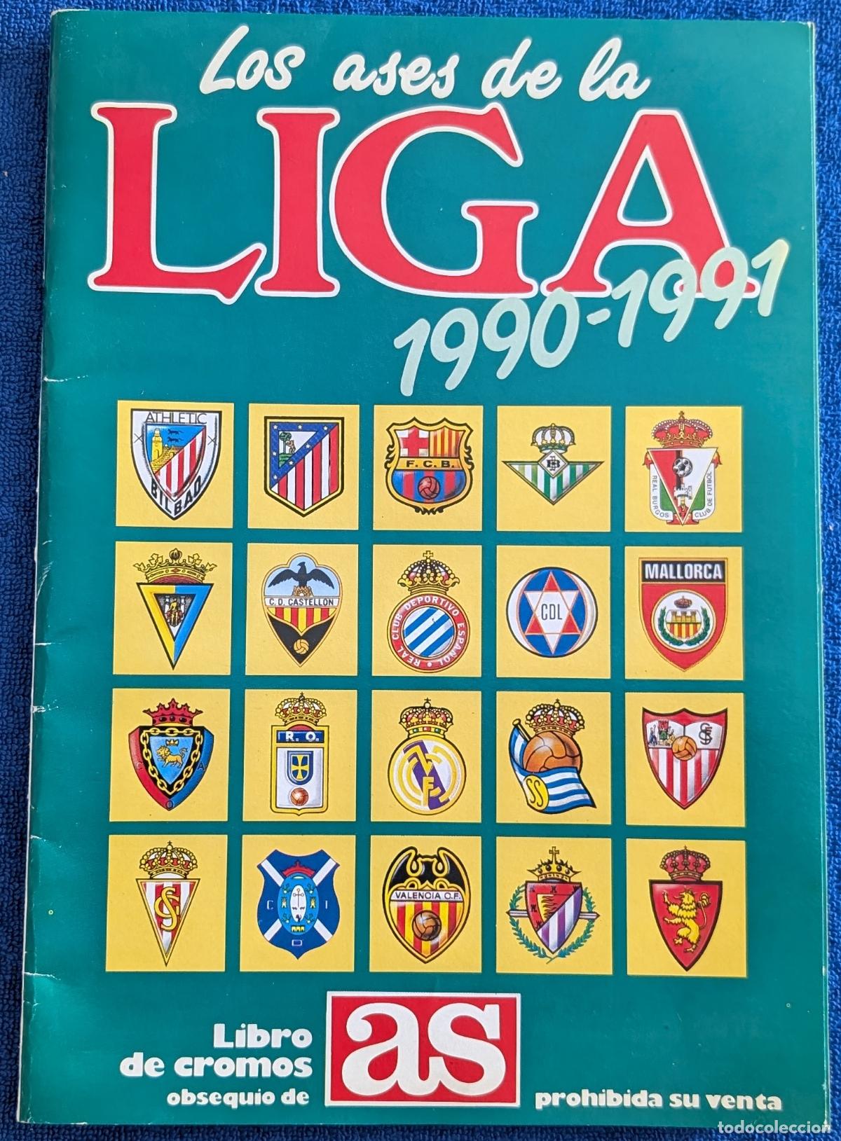 &Aacute;lbum de f&uacute;tbol completo: Los ases de la liga 1990-1991 - AS (1990) &iexcl;Completo!