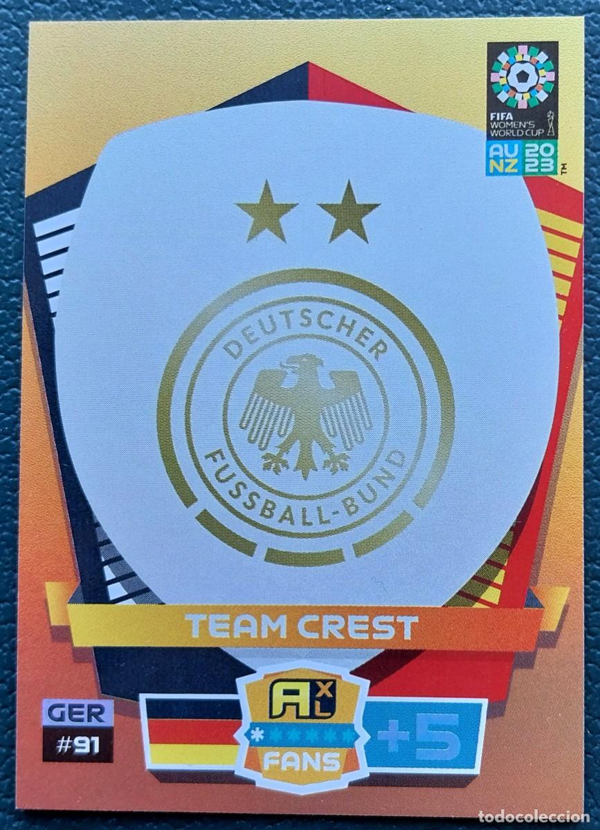 &Aacute;lbum de f&uacute;tbol completo: 91 ESCUDO ALEMANIA FICHAS ALBUM ADRENALYN FEMENINO MUNDIAL WOMEN'S WORLD AU NZ 2023
