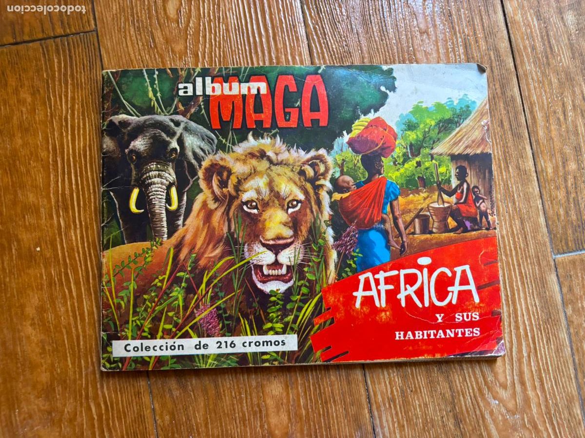 &Aacute;lbum de f&uacute;tbol completo: &Aacute;FRICA Y SUS HABITANTES &Aacute;LBUM DE CROMOS EDITORIAL MAGA COMPLETO 1965.