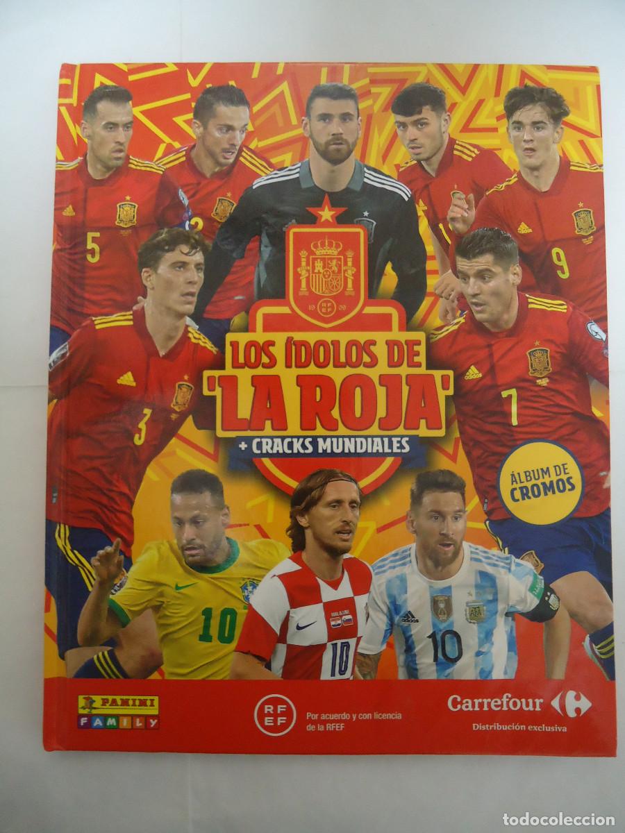 Album de football complet: ALBUM DE CROMOS COMPLETO LOS IDOLOS DE LA ROJA. CRACK MUNDIALES. PANINI-CARREFOUR.