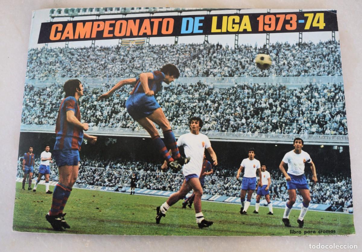 &Aacute;lbum de f&uacute;tbol completo: ALBUM CAMPEONATO DE LIGA 1973 1974 73 73 / FHER - DISGRA / COMPLETO CON POSTER CENTRAL - MUY BUENO
