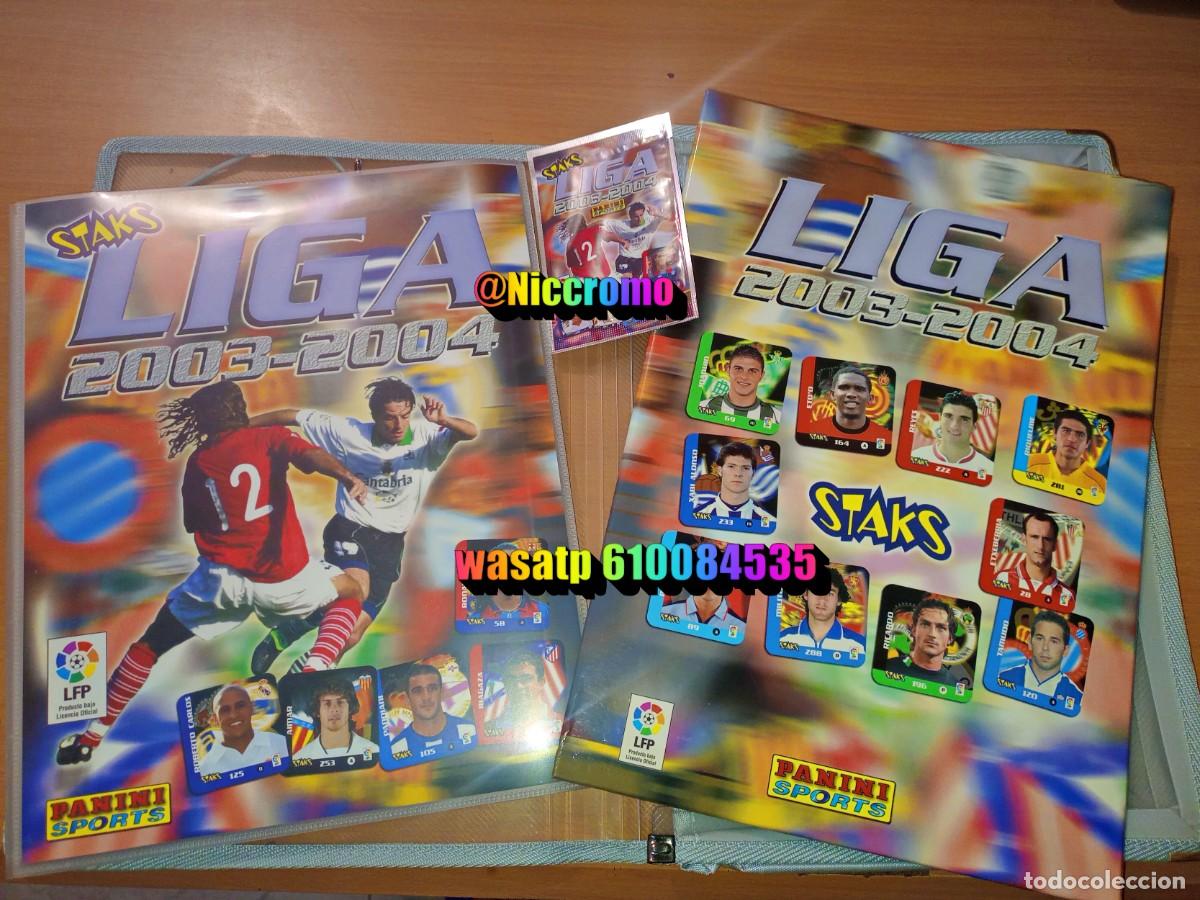 &Aacute;lbum de f&uacute;tbol completo: album completo staks liga 2003 2004 con todo sobre carpeta indices etc 03 04 niccromo