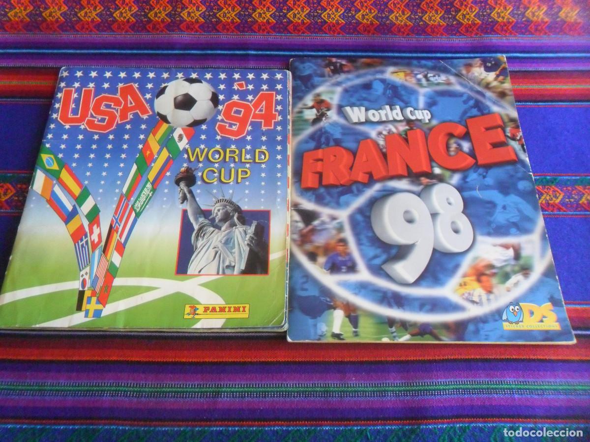 &Aacute;lbum de f&uacute;tbol completo: CON MARADONA USA 94 MUNDIAL WORLD CUP COMPLETO PANINI. REGALO WORLD CUP FRANCE 98 INCOMPLETO DS.