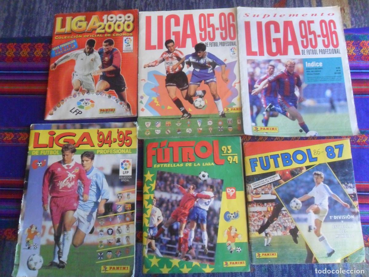 &Aacute;lbum de f&uacute;tbol completo: PANINI F&Uacute;TBOL 87, ESTRELLAS DE LA LIGA 93 94, 94 95, 95 96 SUPLEMENTO, 1999 2000 COMPLETO INCOMPLETO