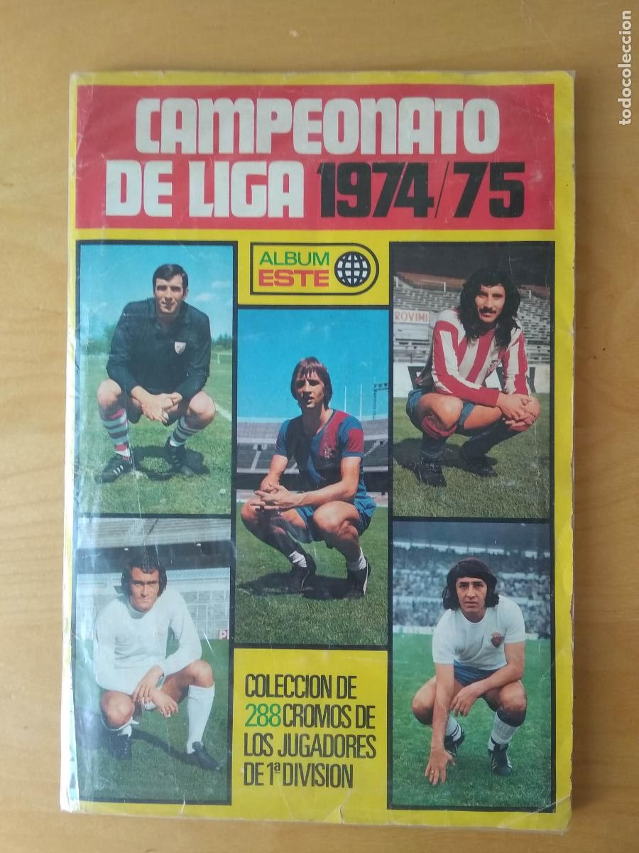 &Aacute;lbum de f&uacute;tbol completo: EDICIONES ESTE LIGA 74 75 1974 1975 ALBUM COMPLETO SIN FICHAJES Y 1 CROMO POR CASILLA