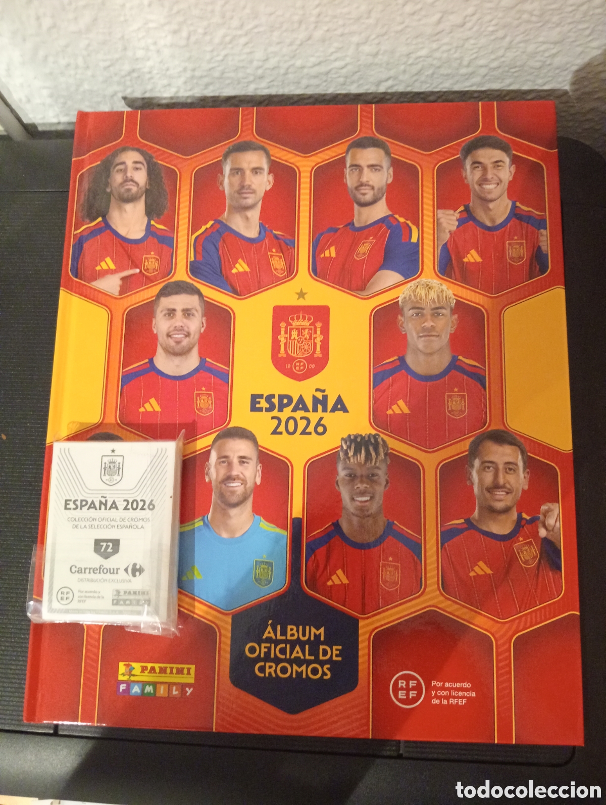 &Aacute;lbum de f&uacute;tbol completo: Colecci&oacute;n completa sin pegar &aacute;lbum incluido pegatinas selecci&oacute;n espa&ntilde;ola mundial 26 Carrefour Panini
