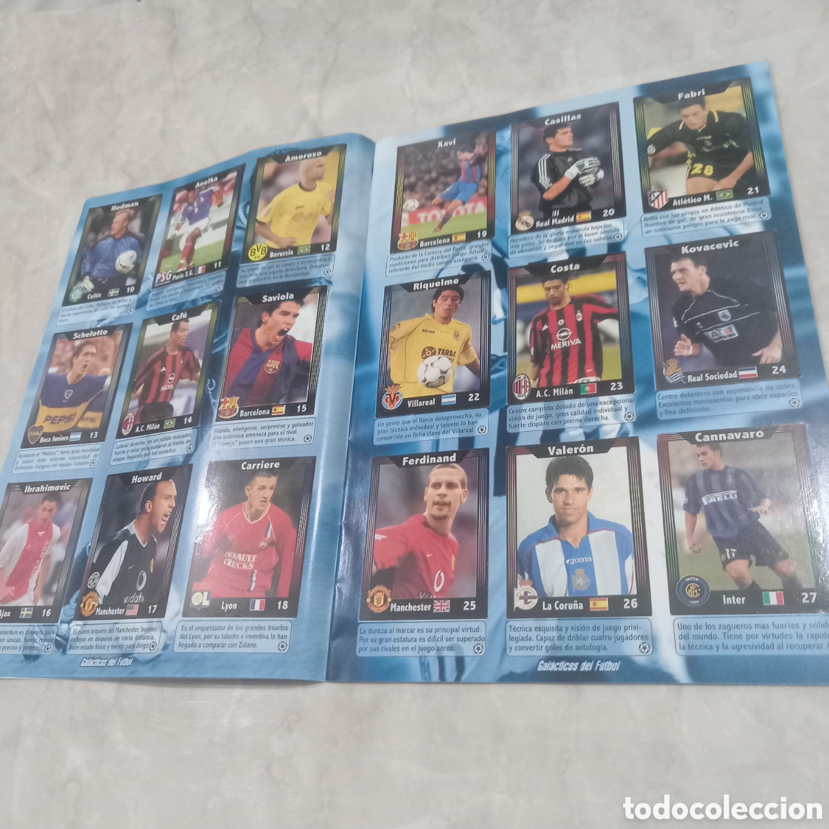 &Aacute;lbum de f&uacute;tbol completo: Album de cromos lleno gal&aacute;cticos del f&uacute;tbol figo ronaldinho Ronaldo Beckham zidane