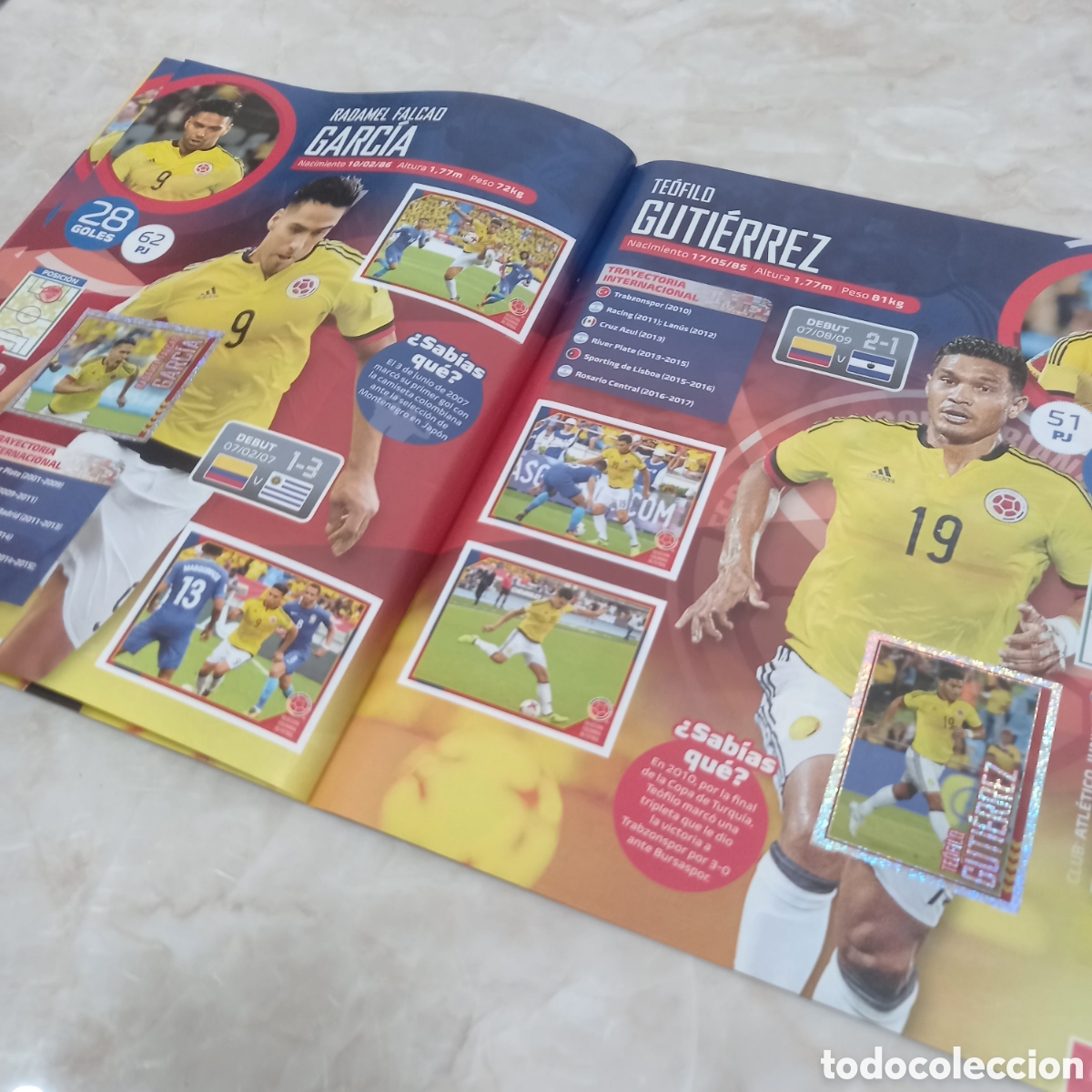 &Aacute;lbum de f&uacute;tbol completo: Album Cromos Lleno Panini selecci&oacute;n de f&uacute;tbol colombia a&ntilde;o 2017 Falcao James Rodriguez teofilo