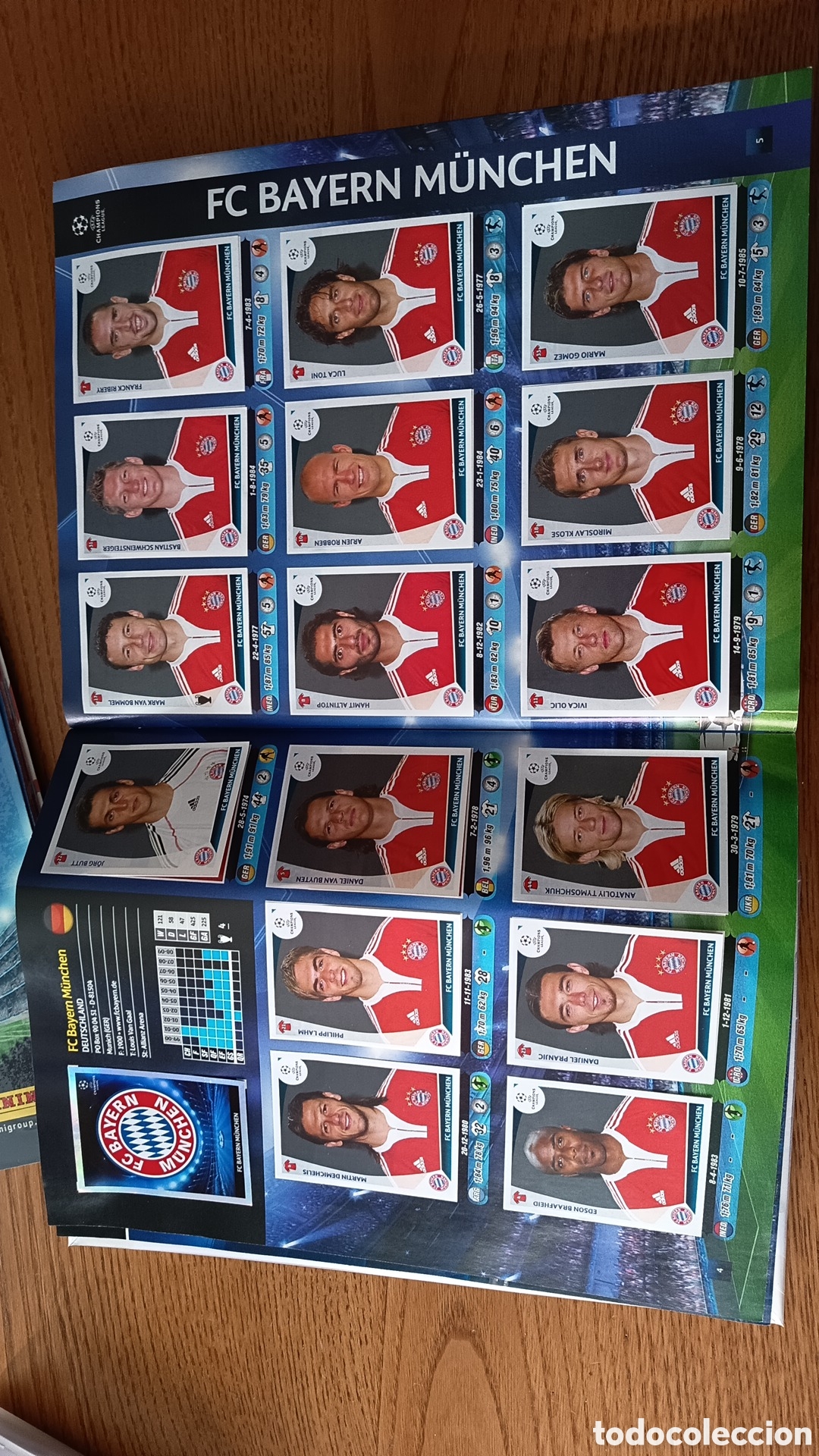 Album de football complet: Colecci&oacute;n de cromos champions 09/10