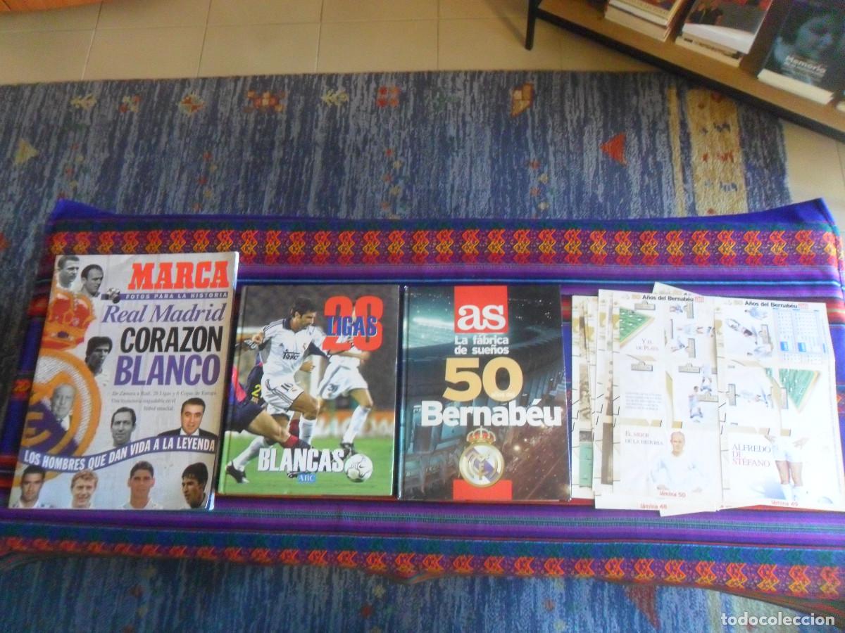 Caderneta de futebol completa: REAL MADRID 28 LIGAS BLANCAS COMPLETO, 50 A&Ntilde;OS DEL BERNAB&Eacute;U FALTA 20 44 CROMO SUELTO, CORAZ&Oacute;N BLANCO
