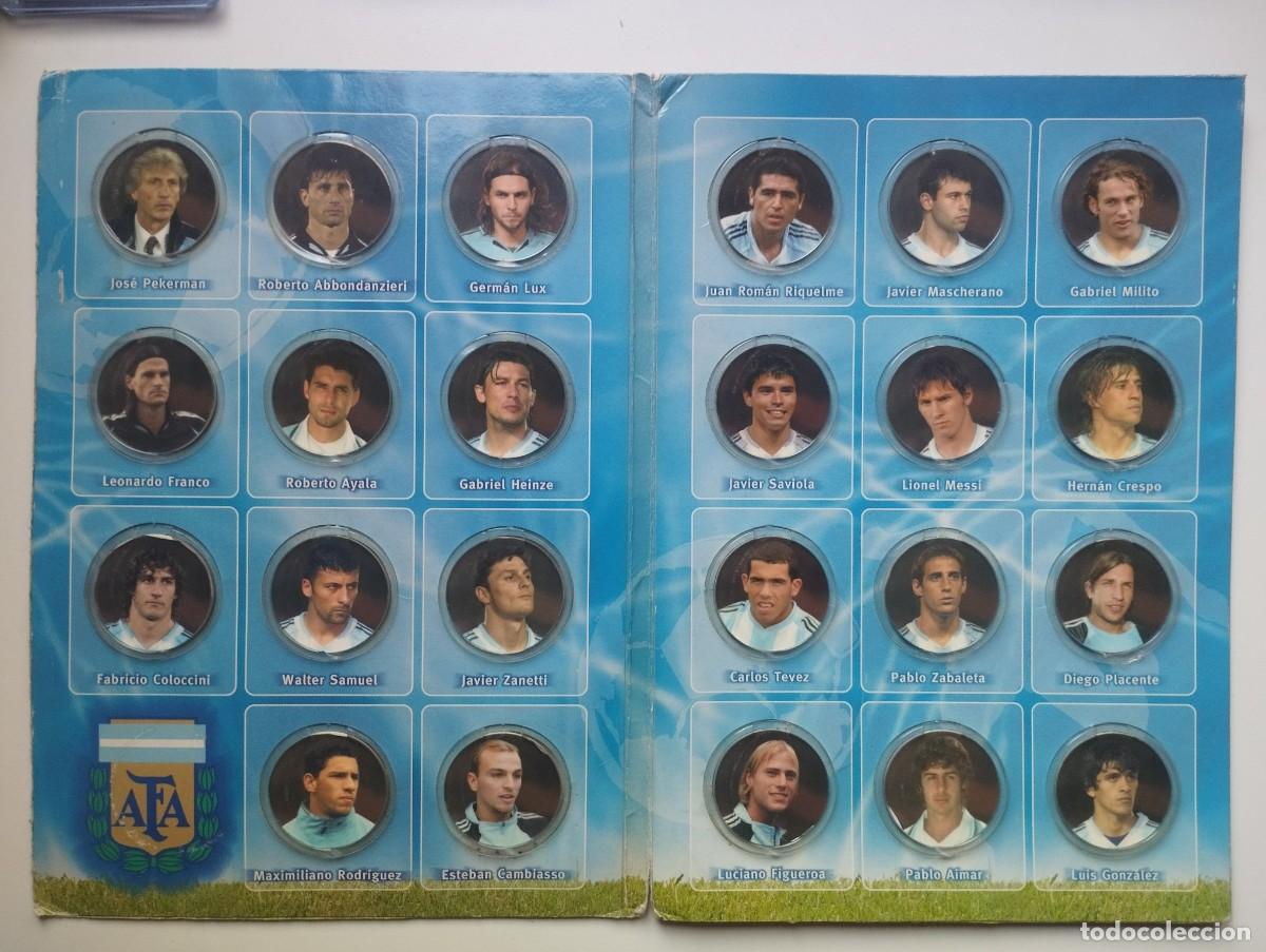 &Aacute;lbum de f&uacute;tbol completo: ALBUM COMPLETO TAZOS POG SELECCION ARGENTINA WORLD CUP ALEMANIA 2006- CARREFOUR- MESSI ROOKIE