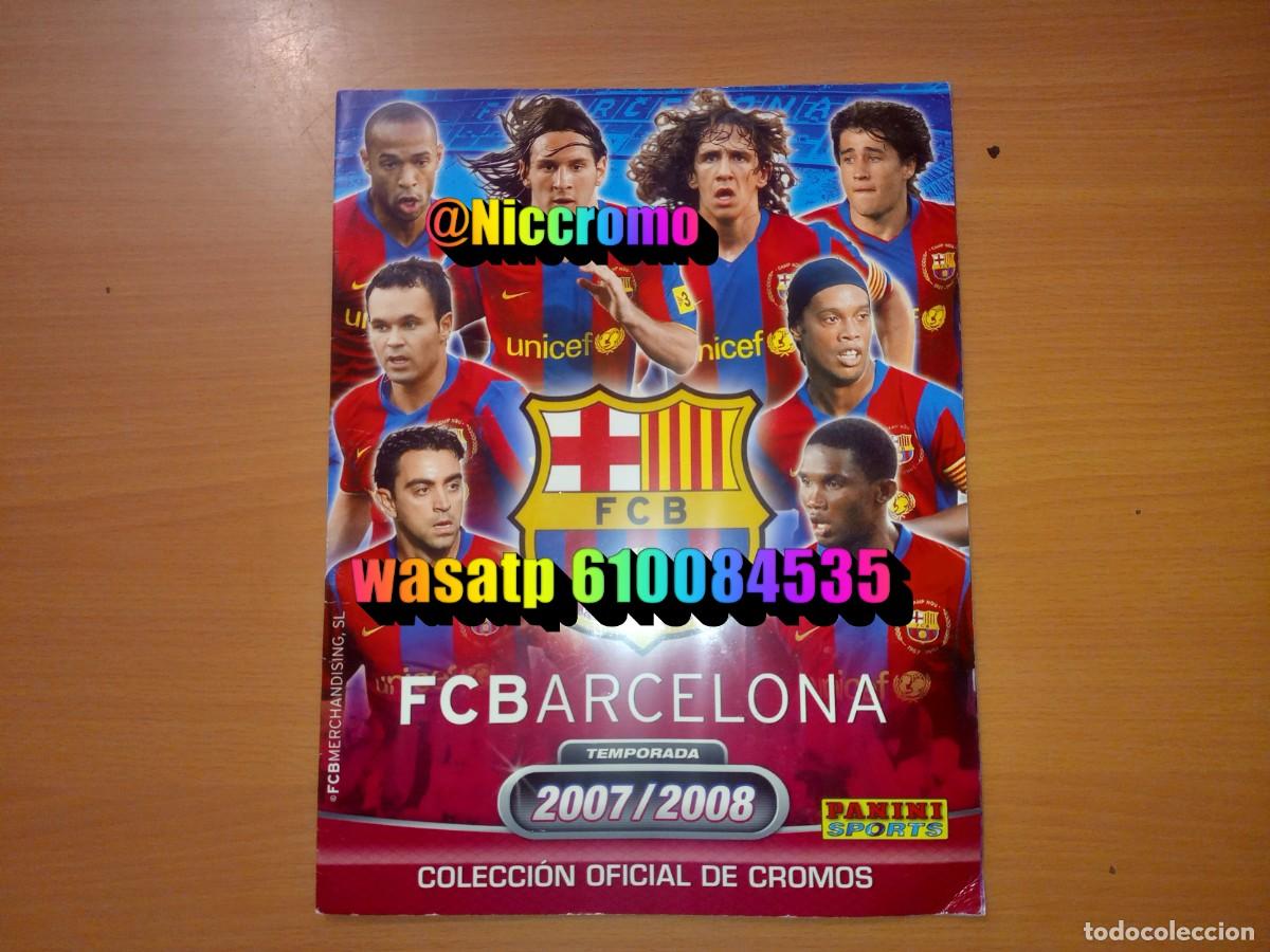 &Aacute;lbum de f&uacute;tbol completo: album barcelona 2007 2008 con cromos de messi panini completo buen estado + en niccromo