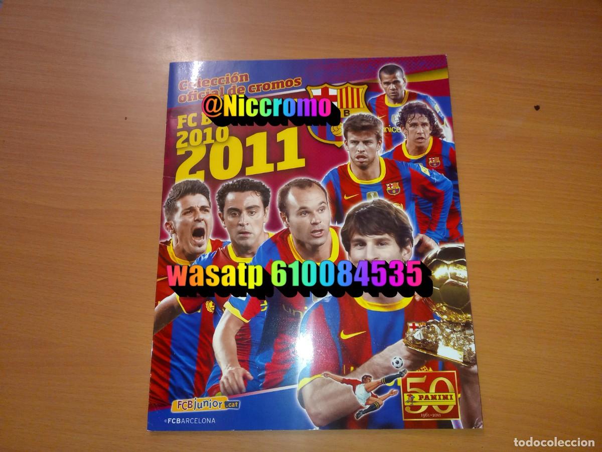 &Aacute;lbum de f&uacute;tbol completo: album barcelona 2010 2011 con cromos de messi panini completo buen estado + en niccromo