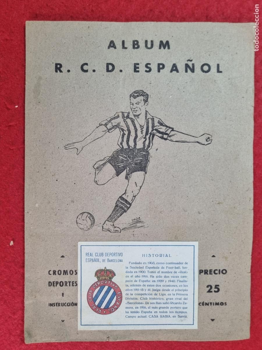 &Aacute;lbum de f&uacute;tbol completo: ALBUM FUBOL REAL DEPORTIVO ESPA&Ntilde;OL EDITORIAL VALENCIANA COMPLETO ORIGINAL