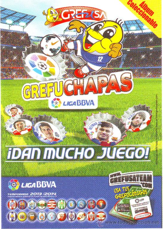 Colecionismo desportivo: ALBUM GREFUCHAPAS LIGA BBVA.TEMPORADA 2013-2014.