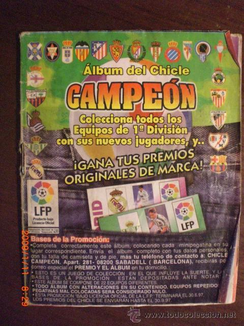 Collectionnisme sportif: ALBUM CHICLE CAMPEON TEMPORADA 96-97
