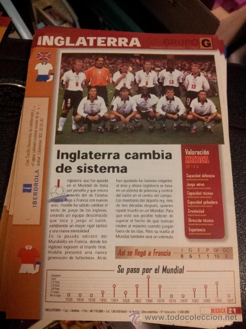 Collectionnisme sportif: FICHA N&ordm; 21 DEL FICHERO MARCA HISTORIA DEL MUNDIAL DESDE 1930 HASTA 1998