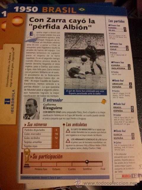 Collectionnisme sportif: FICHA N&ordm; 32 DEL FICHERO MARCA HISTORIA DEL MUNDIAL DESDE 1930 HASTA 1998