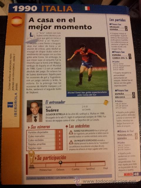 Collectionnisme sportif: FICHA N&ordm; 47 DEL FICHERO MARCA HISTORIA DEL MUNDIAL DESDE 1930 HASTA 1998