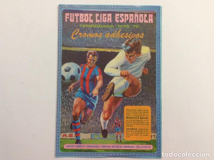 Sports collectibles: &Aacute;LBUM F&Uacute;TBOL LIGA ESPA&Ntilde;OLA TEMPORADA 1975/76 + SOBRE VAC&Iacute;O