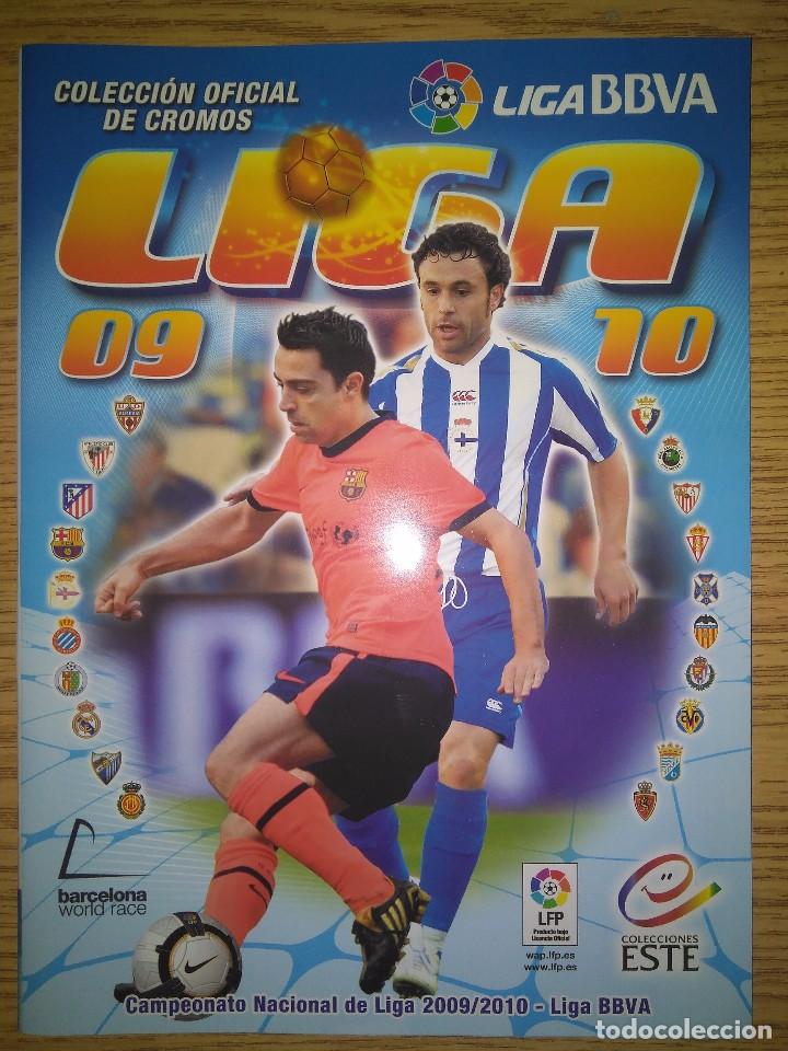 Coleccionismo deportivo: LIGA 09/10 ESTE PANINI 2009 2010 - &Aacute;LBUM PLANCHA VAC&Iacute;O NUEVO + 6 CROMOS SIN PEGAR ENTRE ELLOS MESSI