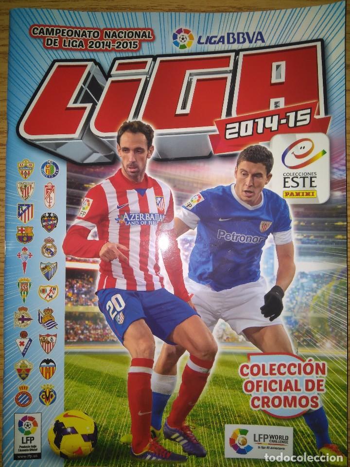 Sports collectibles: LIGA 14/15 ESTE PANINI - &Aacute;LBUM PLANCHA VAC&Iacute;O NUEVO + 6 CROMOS SIN PEGAR