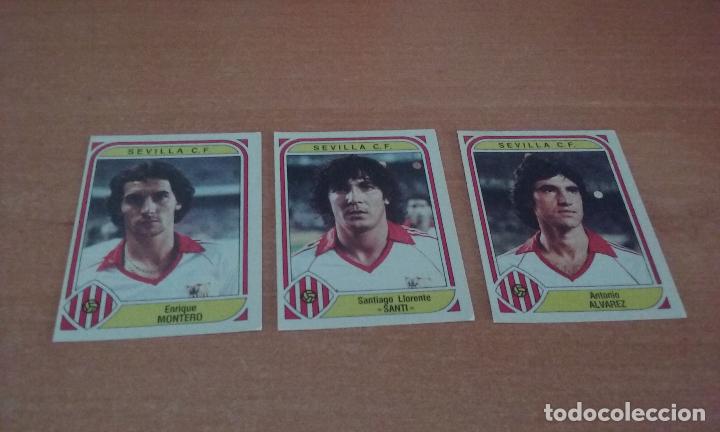 Sports collectibles: PANINI 1984. 3 CROMOS SEVILLA. NUEVOS SIN PEGAR