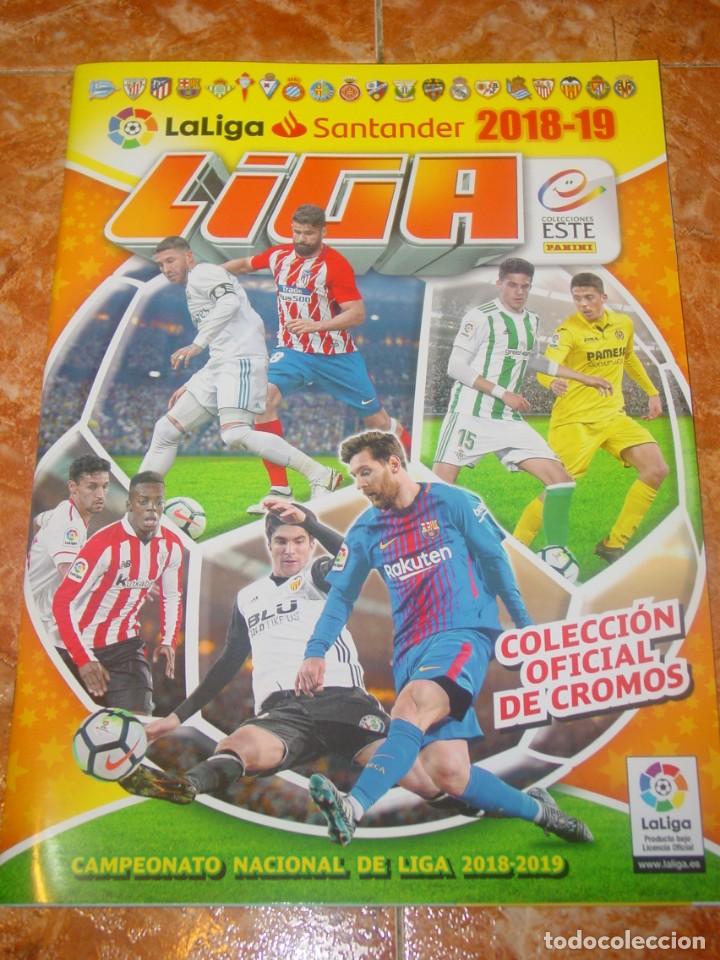 Collectionnisme sportif: &Aacute;lbum LIGA 2018 - 19, editado por ESTE - PANINI, vac&iacute;o a estrenar, promocional, con 6 cromos