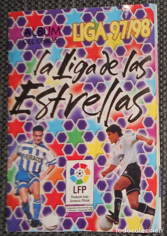 Sports collectibles: ALBUM del CHICLE - F&Uacute;TBOL LIGA 97/98 La Liga de las Estrellas - Contiene 46 cromos pegados. FICHAJES