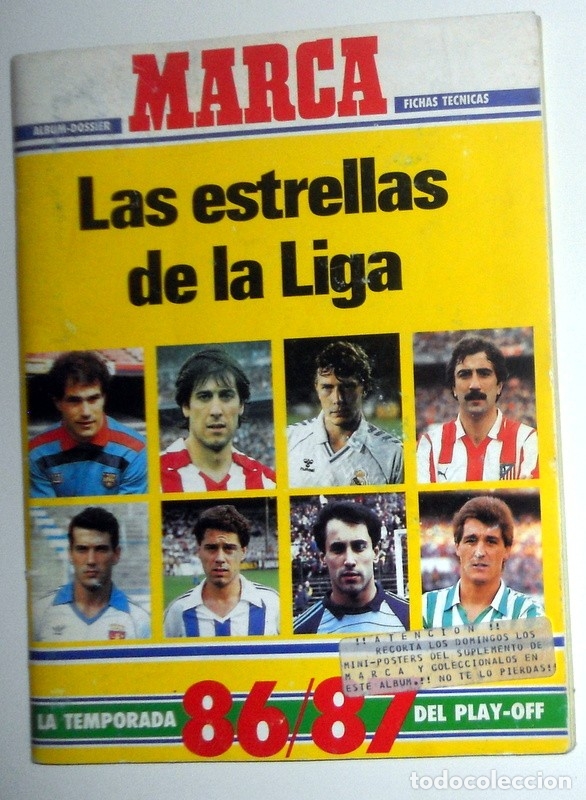 Collectionnisme sportif: &Aacute;LBUM DIARIO MARCA LIGA 86/87 - F&Uacute;TBOL - CROMOS - &Aacute;LBUM VACIO PLANCHA!! - LAS ESTRELLAS DE LA LIGA