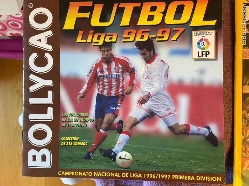 Collectionnisme sportif: BOLLYCAO FUTBOL LIGA 96 97 ALBUM PLANCHA MUY BUEN ESTADO CON 17 CROMOS PEGADOS PERFECTOS BOLSA 2T5