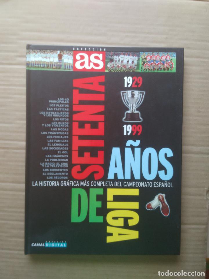 Colecionismo desportivo: LIBRO &Aacute;LBUM VAC&Iacute;O TAPAS DURAS SETENTA A&Ntilde;OS DE LIGA 1929-1999 DIARIO AS