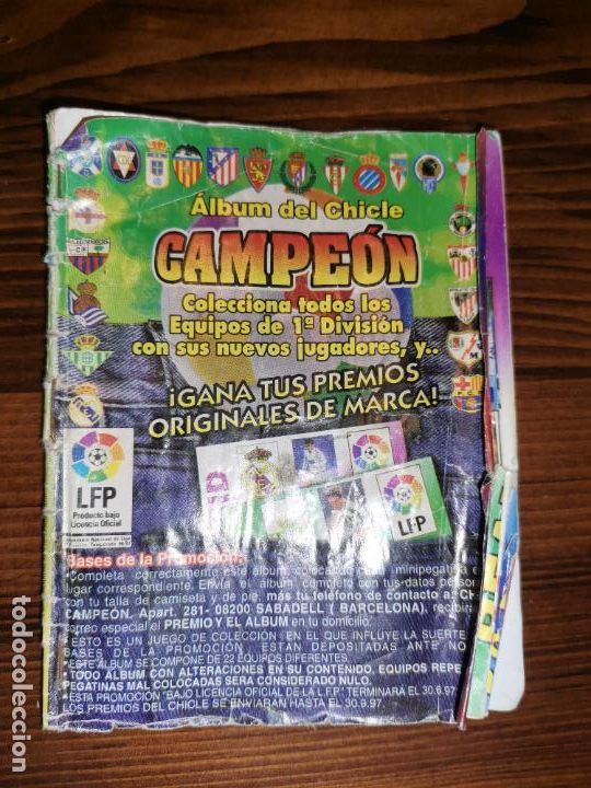Colecionismo desportivo: album cromos chicle CAMPEON liga LFP 1996 1997