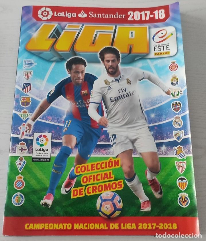 Collectionnisme sportif: &Aacute;LBUM INCOMPLETO DE LA LIGA SANTANDER 2017-18 (Colecciones Este Panini) - Tiene 399 cromos pegados -