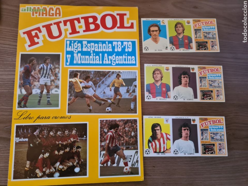 Collectionnisme sportif: ALBUM VACIO PLANCHA LIGA ESPA&Ntilde;OLA 78 79 Y MUNDIAL ARGENTINA + 3 CUPONES PROMOCIONALES DISTINTOS MAGA