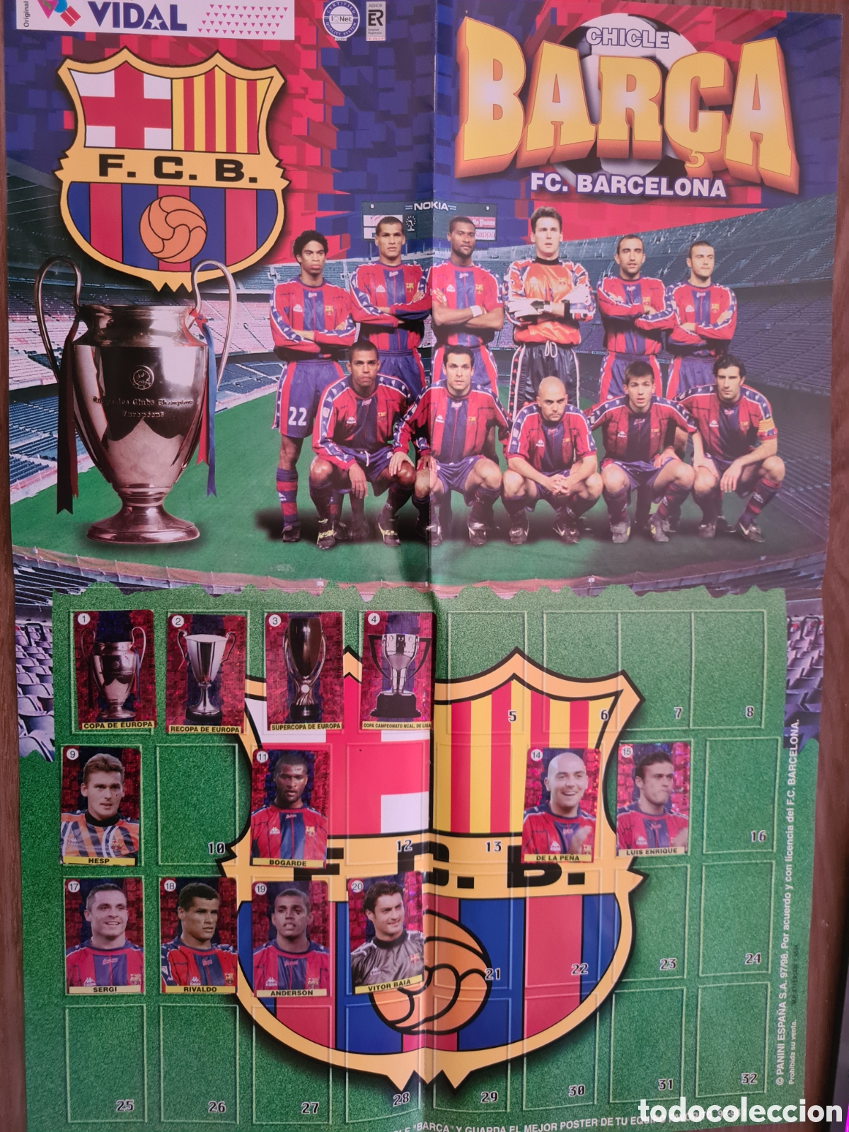 Colecionismo desportivo: ALBUM CHICLE BAR&Ccedil;A 97 87 GOLOSINAS VIDAL CON 12 CROMOS