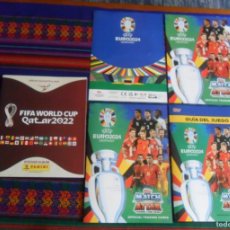 Coleccionismo deportivo: FIFA WORLD CUP QATAR 2022 VACÍO PANINI Y TOPPS MATCH ATTAX EURO 2024 ALEMANIA, TABLERO, GUÍA, TAPAS.