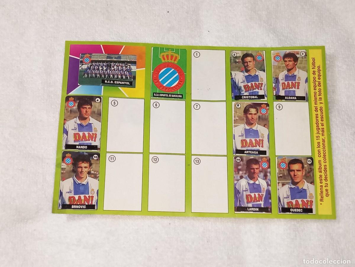Coleccionismo deportivo: ANTIGUO ALBUM DE CROMOS CHICLE FUTBOL LA LIGA DE LAS ESTRELLAS ESPA&Ntilde;OL C.F VIDAL A&Ntilde;O 1996 - 97