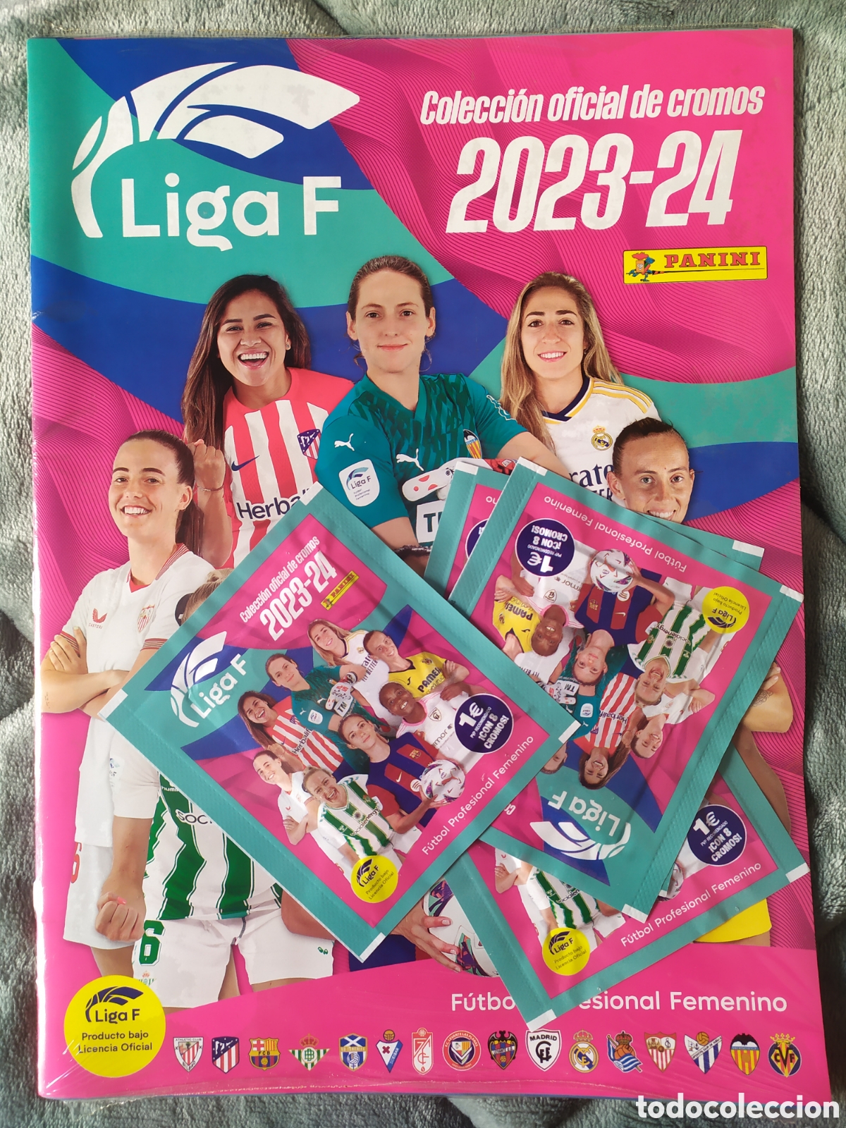 Sports collectibles: &Aacute;lbum Liga Femenina finetwork 2023 2024 23 24 panini + 4 sobres pack inicio nuevo sin abrir