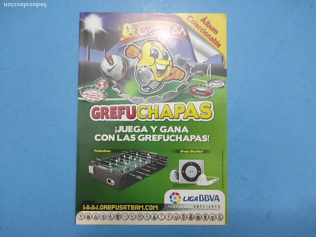 Collezionismo sportivo: &Aacute;LBUM VACIO GREFUCHAPAS GREFU CHAPAS DE FUTBOL DE GREFUSA