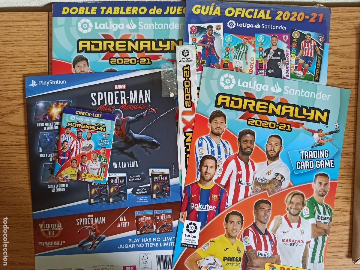 Collectionnisme sportif: ADRENALYN XL PANINI LIGA 2020 2021 20 21 CARDS - LOTE TAPAS LOMO &Aacute;LBUM + CHECKLIST + GU&Iacute;A + TABLERO