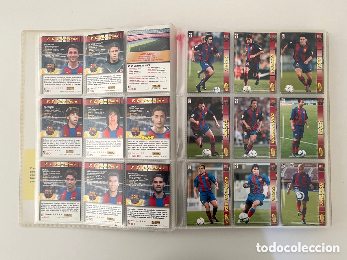 Coleccionismo deportivo: &Aacute;lbum Megacracks Liga 2004 2005 con Messi y Sergio Ramos rookie