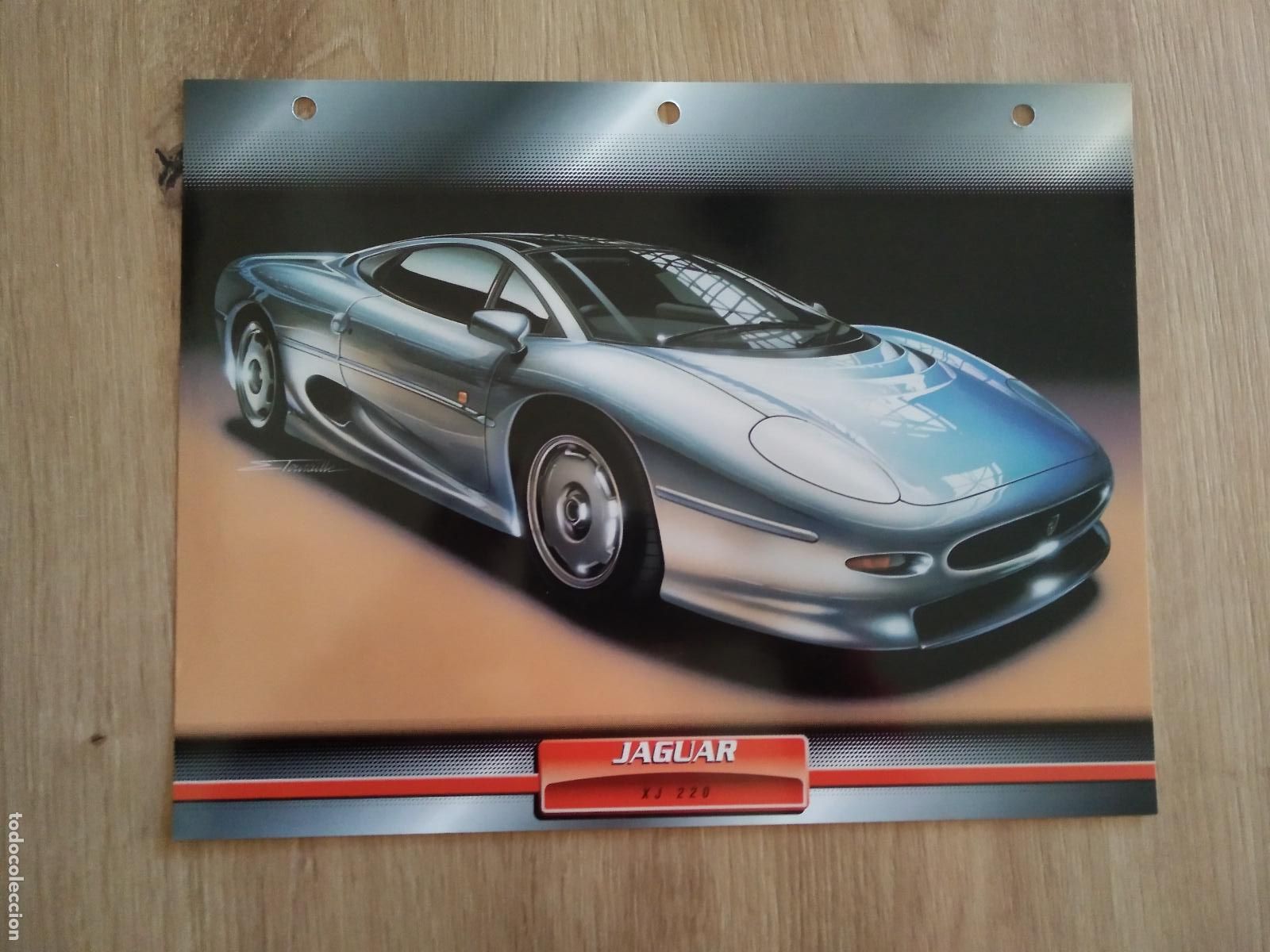 Coleccionismo deportivo: LAMINA AUTOMOVILES DE ENSUE&Ntilde;O COLLECTION DE PLANETA DE AGOSTINI JAGUAR XJ 220