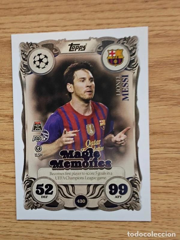 Colecionismo desportivo: Messi 430 Match Attax 25 26 Magic Memories Barcelona 2025 2026
