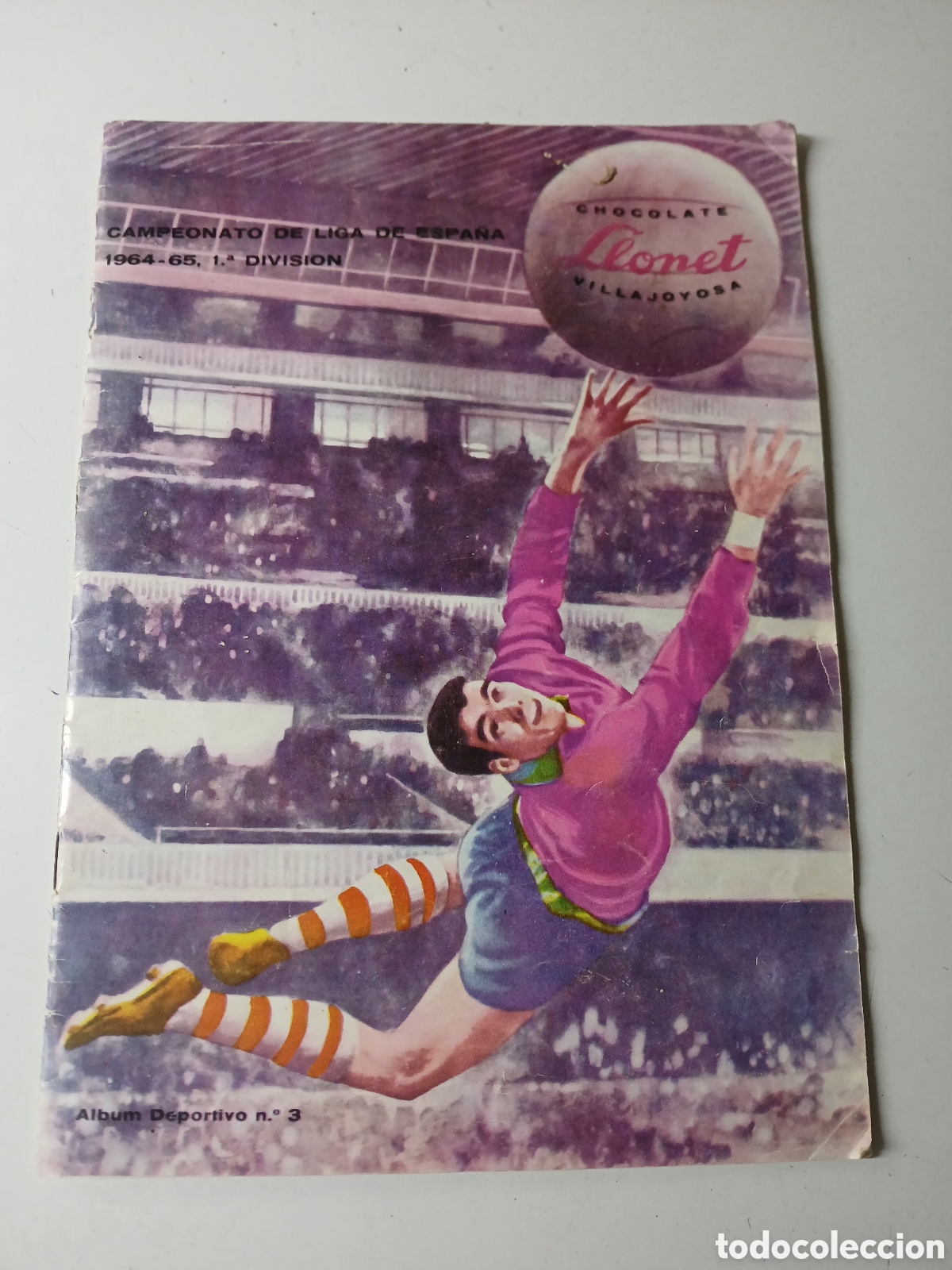 Sports collectibles: RARO ALBUM CROMOS FUTBOL CAMPEONATO LIGA 1964-1965 CHOCOLATES LLORET VILLAJOYOSA, ALICANTE.